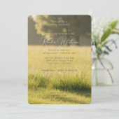 modernes Foto-Grünwiese-Brautparty Einladung (Stehend Vorderseite)