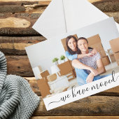 Modernes Foto haben wir neue Adresse Ankündigung