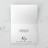 Modernes Foto Hand Lettered Dankeschön Dusty Blue Dankeskarte (Innenseite)