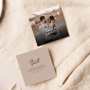 Modernes Foto handgeschriebene Hochzeit Vielen Dan Mitteilungskarte