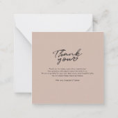 Modernes Foto handgeschriebene Hochzeit Vielen Dan Mitteilungskarte (Rückseite)