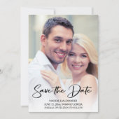 Modernes Foto handgeschriebener Verlobung Save The Date (Vorderseite)