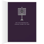 Modernes FOTO Hanukkah Blue Watercolor Blume (Innen (Rechts))