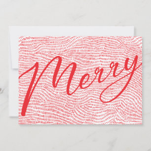 Modernes Foto-Happy Hol in Rot und Weiß Feiertagskarte