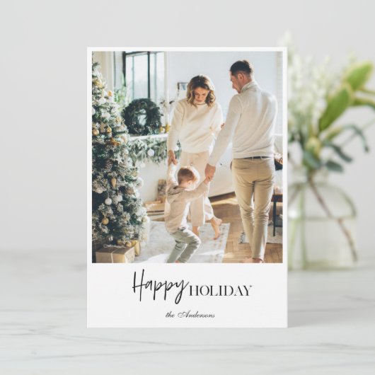 Modernes Foto | Happy Holiday (Stehend Vorderseite)