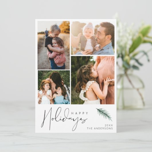 Modernes Foto - Happy Holidays Weihnachten (Stehend Vorderseite)