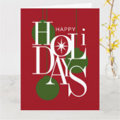 Modernes Foto - Happy Holidays Weihnachten Karte (Gelbe Blume)