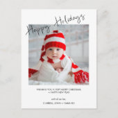 Modernes Foto Happy Holidays Weihnachten Postkarte (Vorderseite)