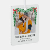 Modernes Foto Heiratsheim & Bright Christmas Neu v Ornament Aus Metall (Vorderseite Rechts)