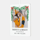 Modernes Foto Heiratsheim & Bright Christmas Neu v Ornament Aus Metall (Vorderseite links)