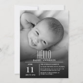 Modernes Foto Hello Baby | Sip and See Party Einladung (Vorderseite)