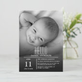 Modernes Foto Hello Baby | Sip and See Party Einladung (Stehend Vorderseite)