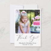 Modernes Foto Herzschrift Geburtstag Dankeskarte (Vorderseite)