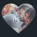 Modernes Foto Hochzeit Danke Ihnen für Sticker<br><div class="desc">Passen Sie diese Gastgeschenk Hochzeit an,  danken Sie den Aufklebern mit Ihrem Lieblingsfoto und Ihren Namen.</div>