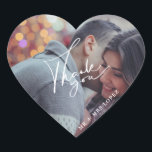 Modernes Foto Hochzeit Danke Ihnen für Sticker<br><div class="desc">Passen Sie diese Gastgeschenk Hochzeit an,  danken Sie den Aufklebern mit Ihrem Lieblingsfoto und Ihren Namen.</div>