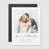 Modernes Foto Hochzeit Danke Magnet (Vorne/Hinten)