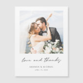 Modernes Foto Hochzeit Danke Magnet (Vorderseite)