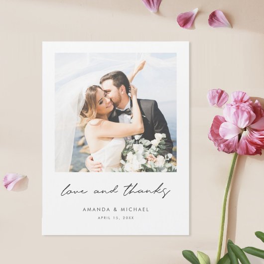 Modernes Foto Hochzeit Danke Magnet
