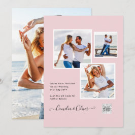 Modernes FOTO Hochzeit Einladung QR CODE UAWG Blus