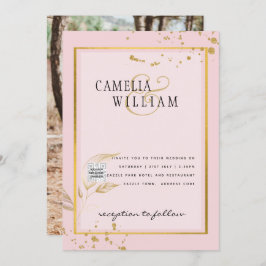 Modernes FOTO Hochzeit Einladung QR CODE UAWG Blus