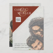 Modernes FOTO Hochzeit Einladung QR CODE UAWG Cinn (Vorne/Hinten)