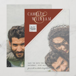 Modernes FOTO Hochzeit Einladung QR CODE UAWG Cinn