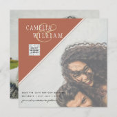 Modernes FOTO Hochzeit Einladung QR CODE UAWG Cinn (Vorne/Hinten)