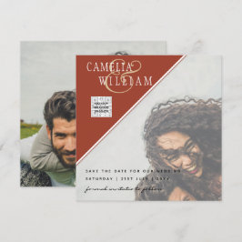 Modernes FOTO Hochzeit Einladung QR CODE UAWG Cinn