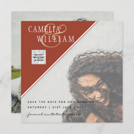 Modernes FOTO Hochzeit Einladung QR CODE UAWG Cinn