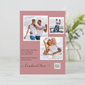 Modernes FOTO Hochzeit Einladung QR CODE UAWG Dust (Stehend Vorderseite)