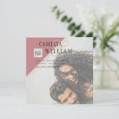 Modernes FOTO Hochzeit Einladung QR CODE UAWG Dust (Stehend Vorderseite)