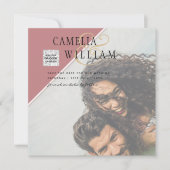 Modernes FOTO Hochzeit Einladung QR CODE UAWG Dust (Vorderseite)