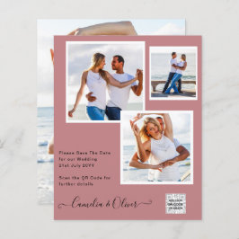 Modernes FOTO Hochzeit Einladung QR CODE UAWG Dust