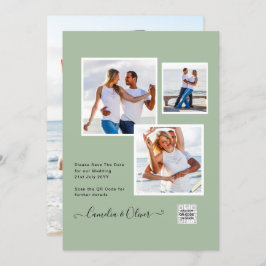 Modernes FOTO Hochzeit Einladung QR CODE UAwg Gree