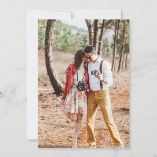 Modernes FOTO Hochzeit Einladung QR CODE UAwg Gree (Rückseite)