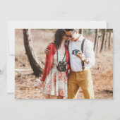 Modernes FOTO Hochzeit Einladung QR CODE UAwg Gree (Rückseite)