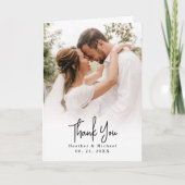 Modernes Foto Hochzeit geklappt Dankeschön Karte (Vorderseite)