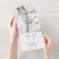 Modernes Foto Hochzeit in einer Einladung