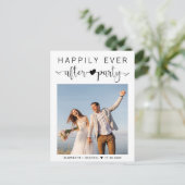 Modernes Foto Hochzeit nach dem Party Empfang Postkarte (Stehend Vorderseite)