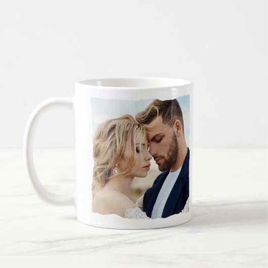 Modernes Foto Hochzeit personalisiert Mr. und Mrs. Kaffeetasse (Links)