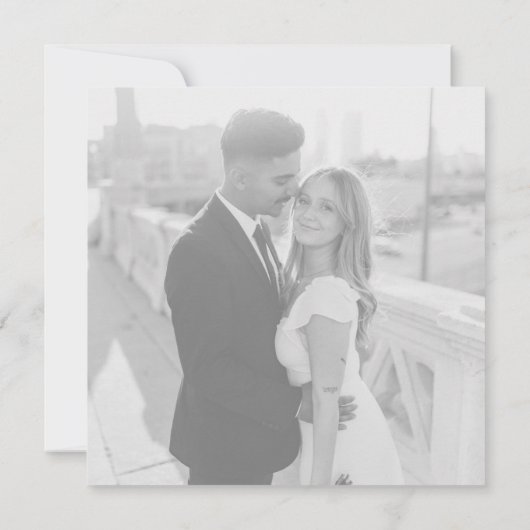 Modernes Foto Hochzeit Probe Dinner Einladung (Rückseite)