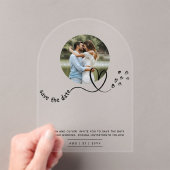 Modernes FOTO Hochzeit Retten Datum Minimalistisch Acryleinladungen (Insitu (Handheld))