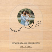 Modernes FOTO Hochzeit Retten Datum Minimalistisch Acryleinladungen (Vorderseite)