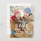 Modernes Foto Hochzeit rettet das Datum Ankündigungspostkarte (Vorne/Hinten)