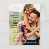 Modernes Foto Hochzeit rettet das Datum Ankündigungspostkarte (Vorderseite)