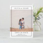 Modernes Foto Hochzeit rettet das Datum Einladung (Stehend Vorderseite)