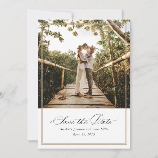 Modernes Foto Hochzeit rettet das Datum Einladung (Vorderseite)