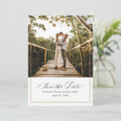 Modernes Foto Hochzeit rettet das Datum Einladung (Stehend Vorderseite)