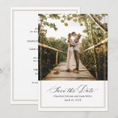 Modernes Foto Hochzeit rettet das Datum Einladung (Vorne/Hinten)