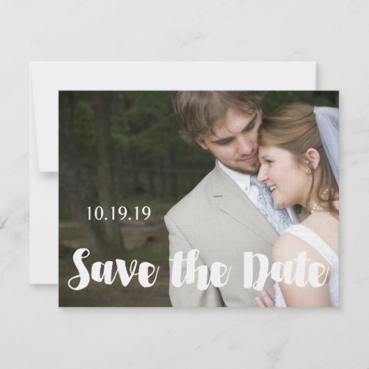Modernes Foto Hochzeit rettet das Datum Save The Date (Vorderseite)